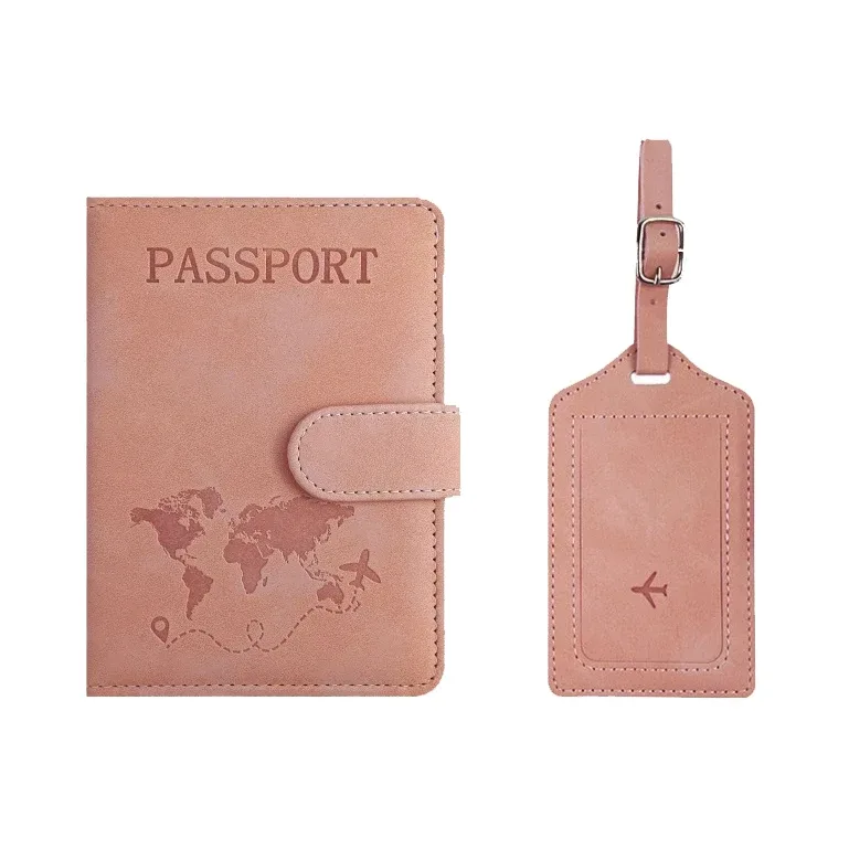porte-passeport personnalisé, étiquette de bagage, boîte cadeau, accessoires de voyage tendance diy, vente en gros, gravure de logo, portefeuille de voyage