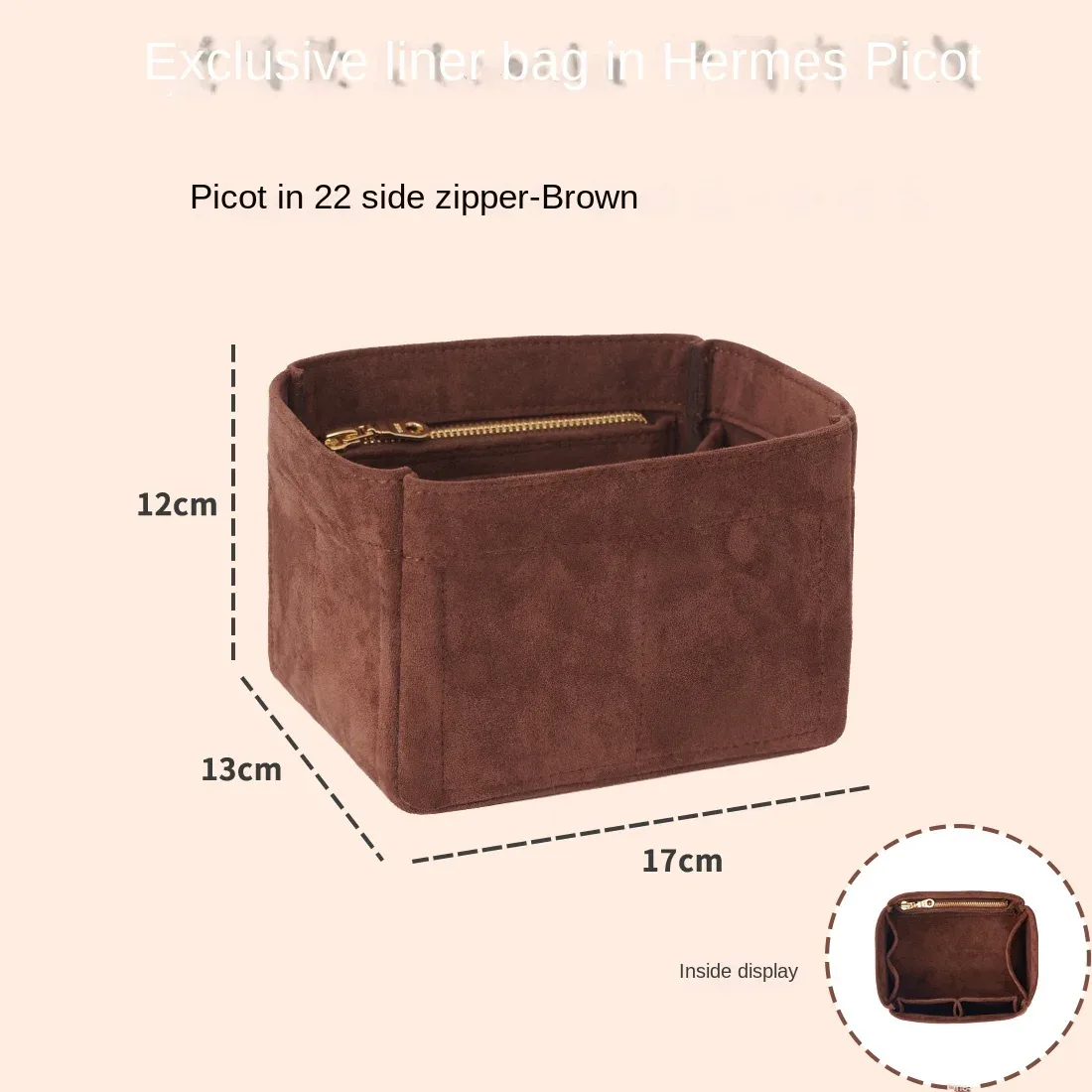 convient pour h picotin 18 22 sac à main de rangement robee moelleux insérer organisateur pour sac à main de luxe sac cosmétique organisateur voyage maman sac