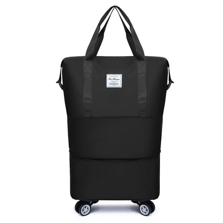 sac de voyage à roulettes spinner wheel, grande capacité, extensible, avec bandoulière, bagage à main pour femme, week-end