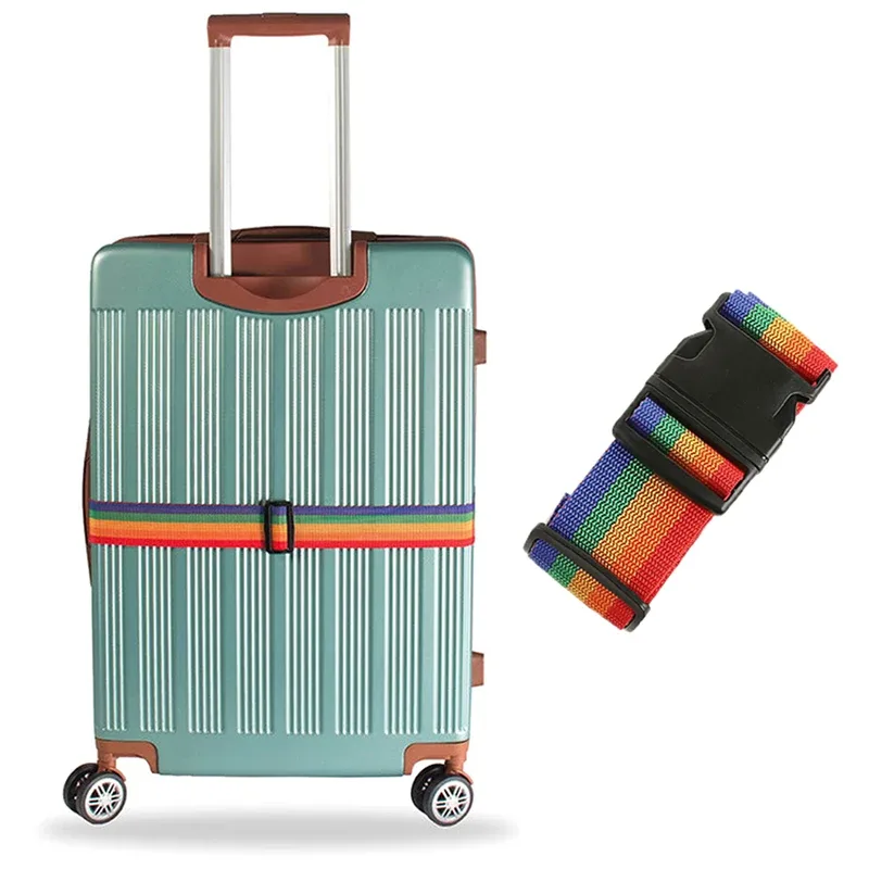 sangle de bagage réglable en nylon, ceinture croisée, pour emballage de valise de voyage, accessoires de sac de camping, 1 pièce