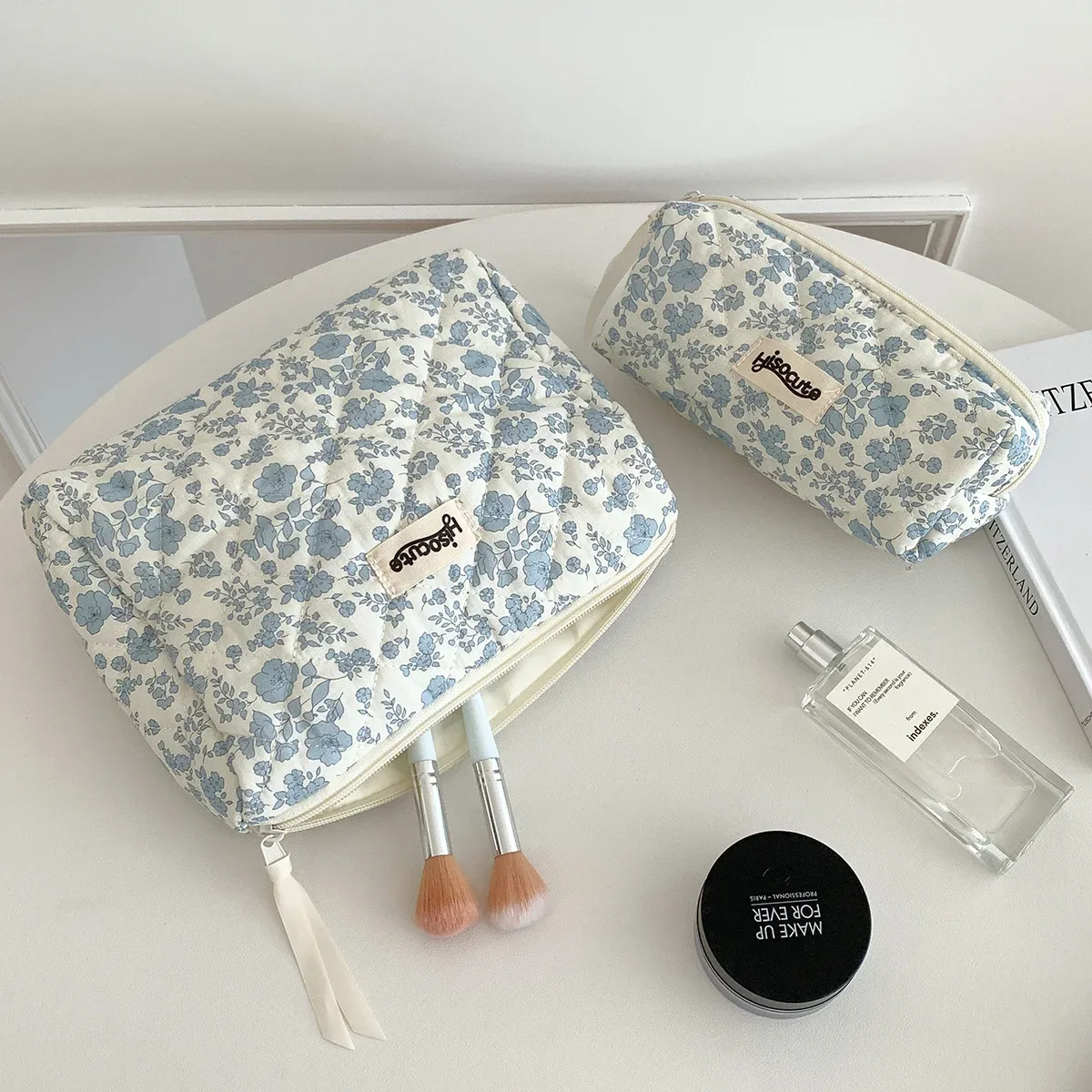 sac de rangement cosmétique de grande capacité, organiseur de toilette portable, sac à maquillage simple de style ins pour femmes, petit sac à main à fleurs