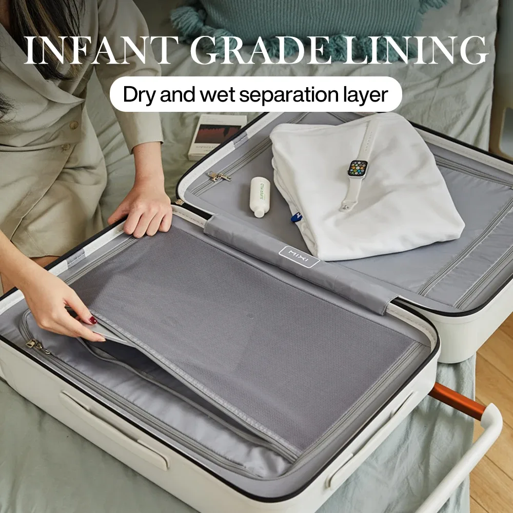 mixi – magnifique valise à poignée large de 24 pouces pour hommes et femmes, bagage de voyage, roues roulantes, cabine de 20 pouces, conception brevetée m9276