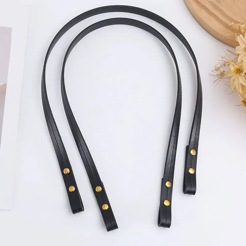 2 ensembles de sangles de sac faites à la main en cuir pu, poignées de remplacement pour sacs tissés à la mode, accessoires de bricolage, sangles fourre-tout pour sac à main à bandoulière