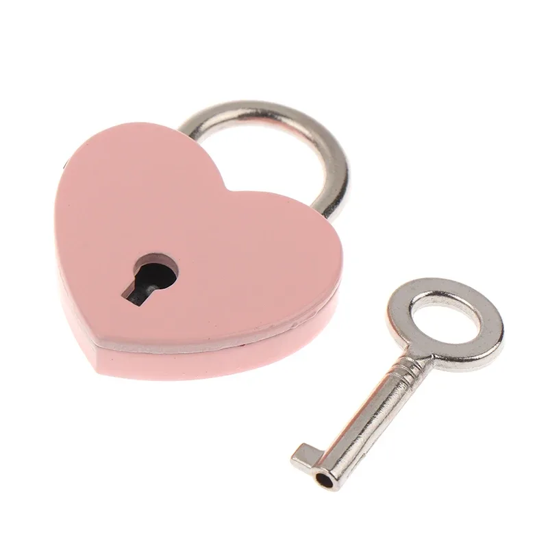 1 ensemble de cadenas en forme de cœur, serrures de matériel pour bagages avec serrure à clé pour voyage, boîte à bijoux de mariage, journal intime, valise, cadeau de noël