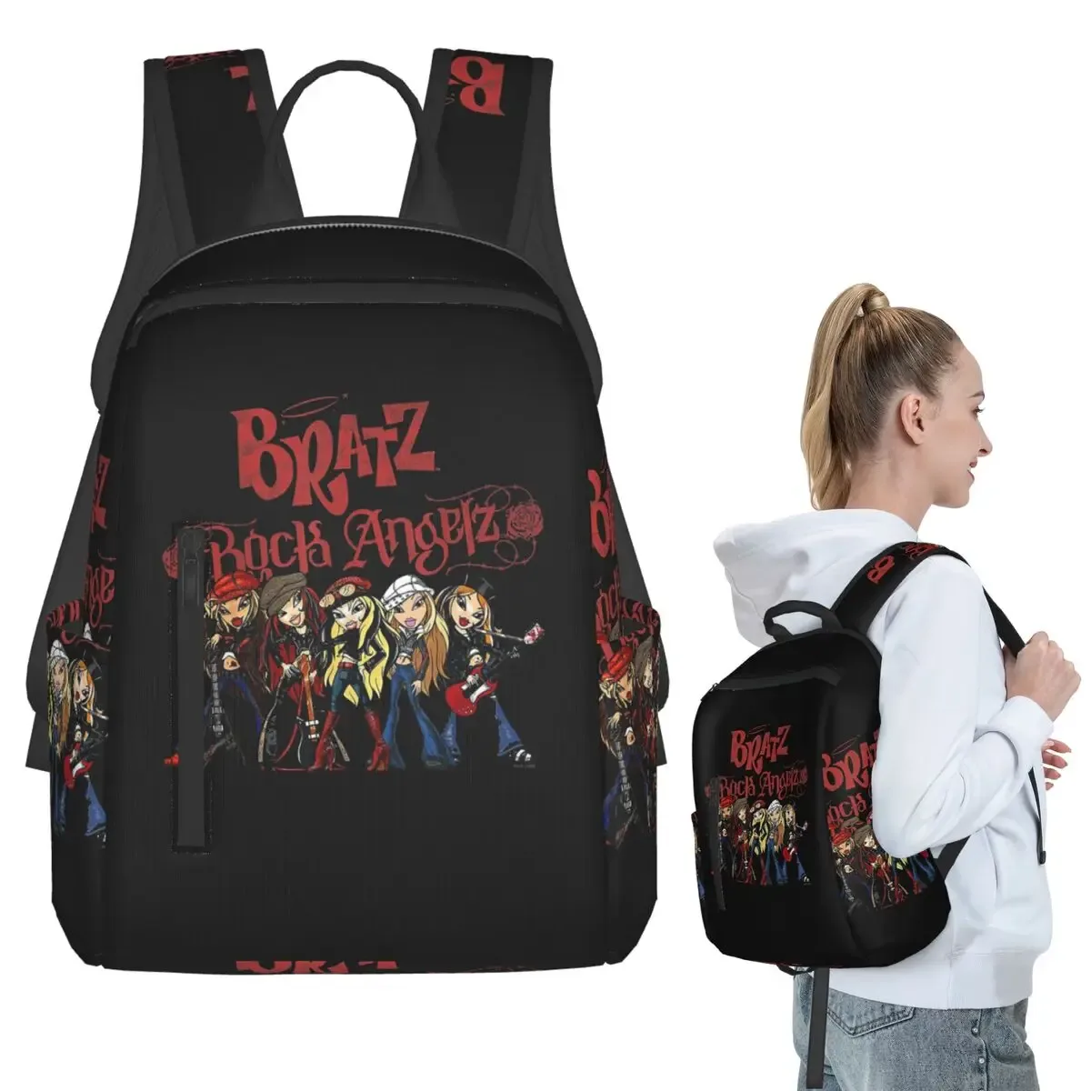 sac à dos bratz rock angelz group shot, sac à livres pour étudiants, sac d'école pour enfants, sacs à bandoulière pour ordinateur portable, garçons et filles
