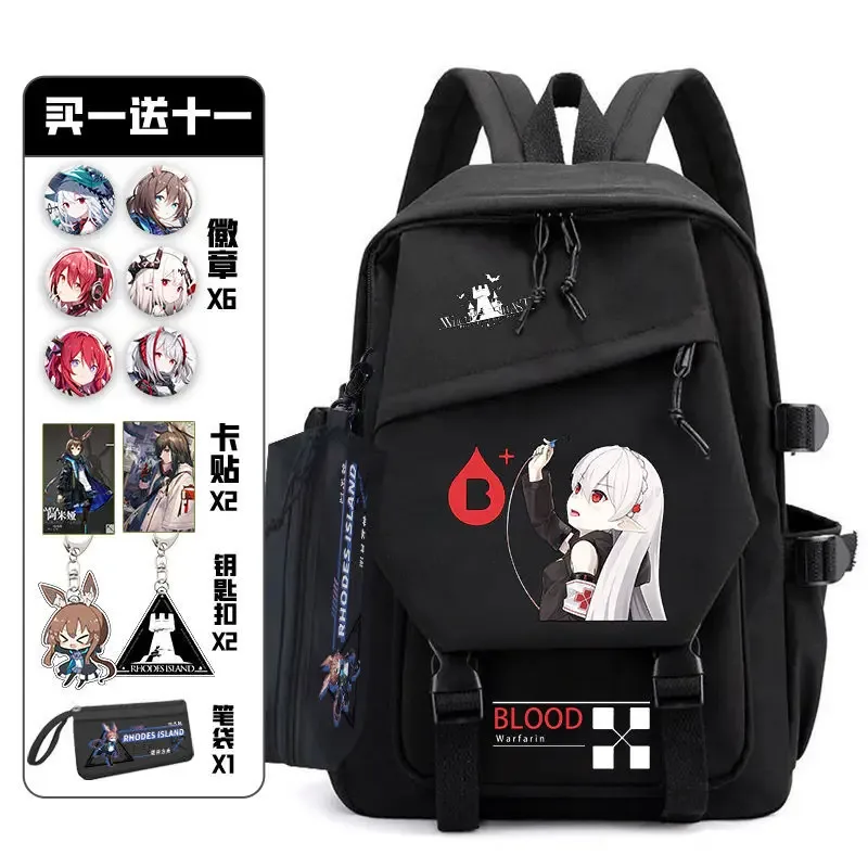 arknight – sac à dos avec douleur, ensemble de badges, sac d'anime, cartable pour adolescents, sac de voyage pour livre d'étudiants, fille et garçon, cosplay