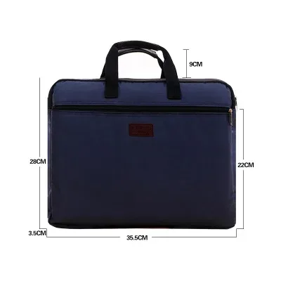 sac à documents portable en toile a4, sac de bureau à fermeture éclair, grande capacité, sac à main pour hommes et femmes, sac multi-couches pour documents, mallette de réunion