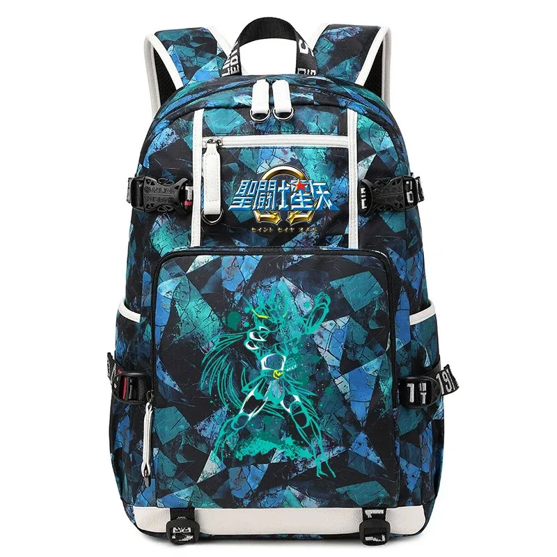 sac à dos imprimé saint seiya pour étudiants, sac à dos d'école de grande capacité pour adolescents, garçons et filles