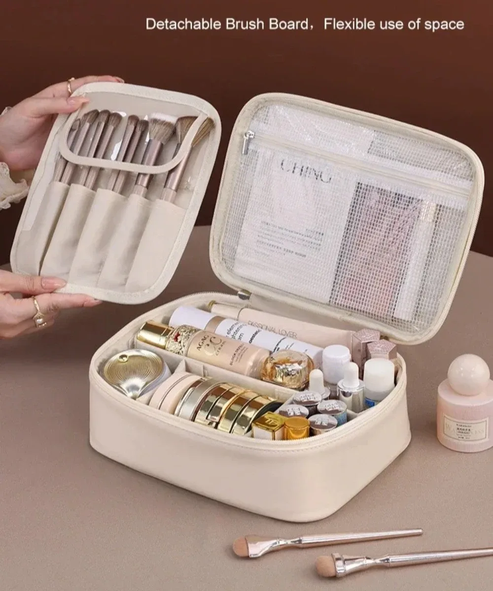 Sac à cosmétiques pour femmes à double couche et grande capacité, sac à maquillage de luxe, organiseur de cosmétiques, accessoires de voyage, sac à cosmétiques pour femmes
