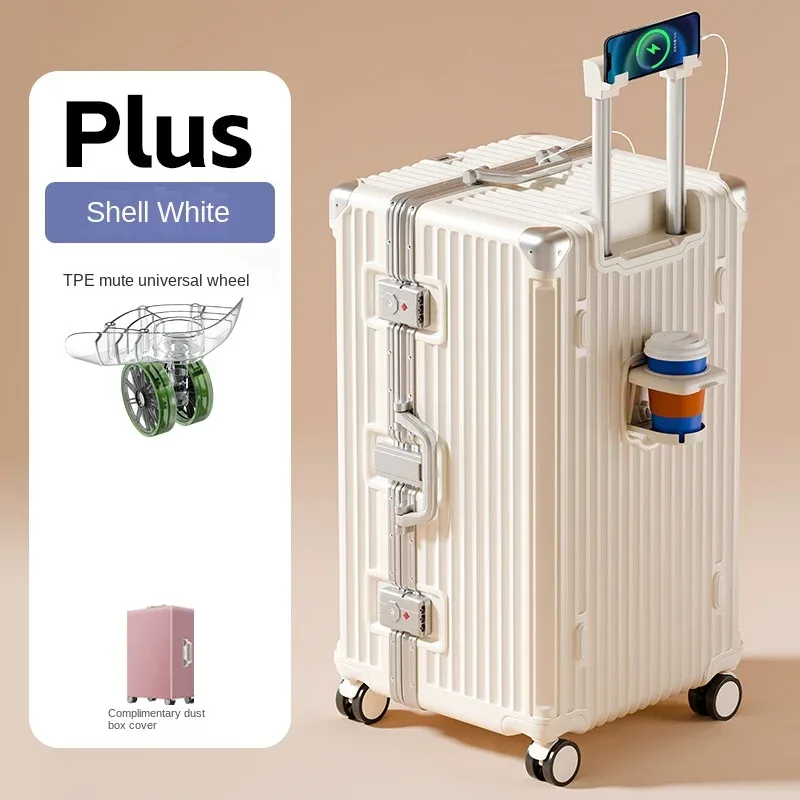 nouvelle version améliorée 3:7 valise grande capacité 28/30/32 pouces avec cadre en aluminium renforcé, valise de voyage en pc, valise à roulettes multifonctionnelle