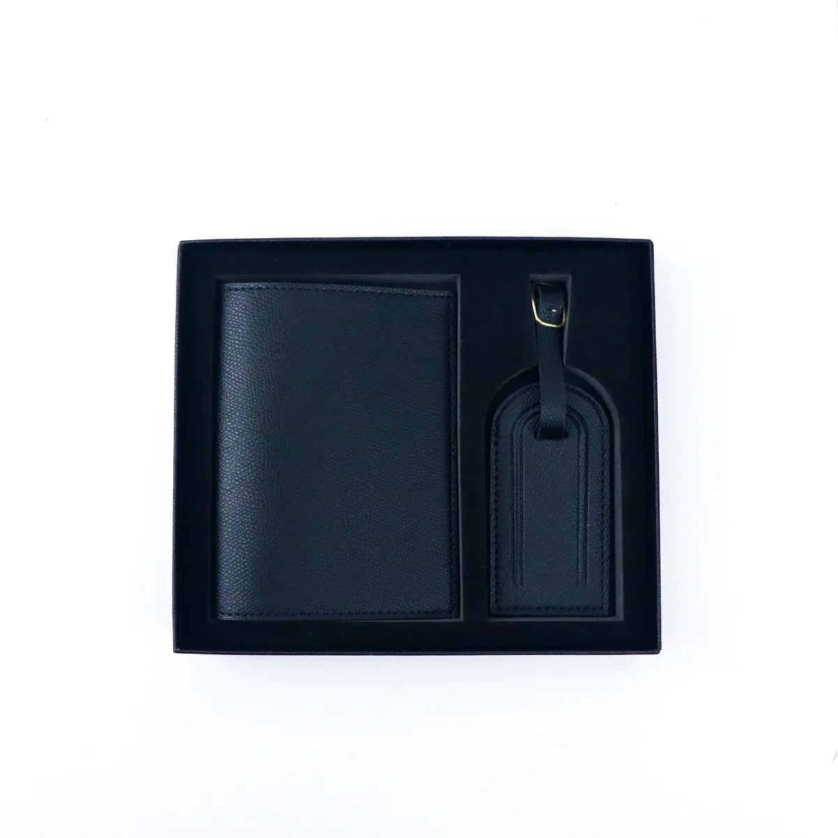 porte-passeport de voyage en cuir pu avec nom personnalisé et étiquette anti-perte pour bagages avec boîte-cadeau de voyage essentielle