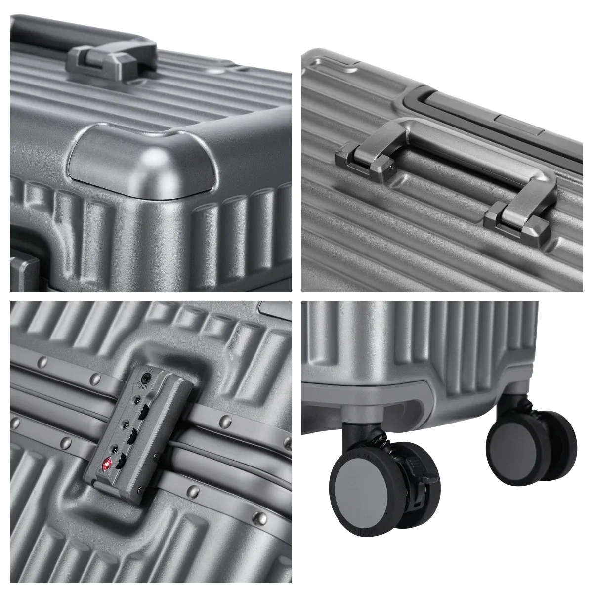 valise à ouverture par le haut 18/20 pouces, bagage cabine pour photographe, bagage à roulettes en matériau pc avec cadre en alliage d'aluminium et serrure tsa