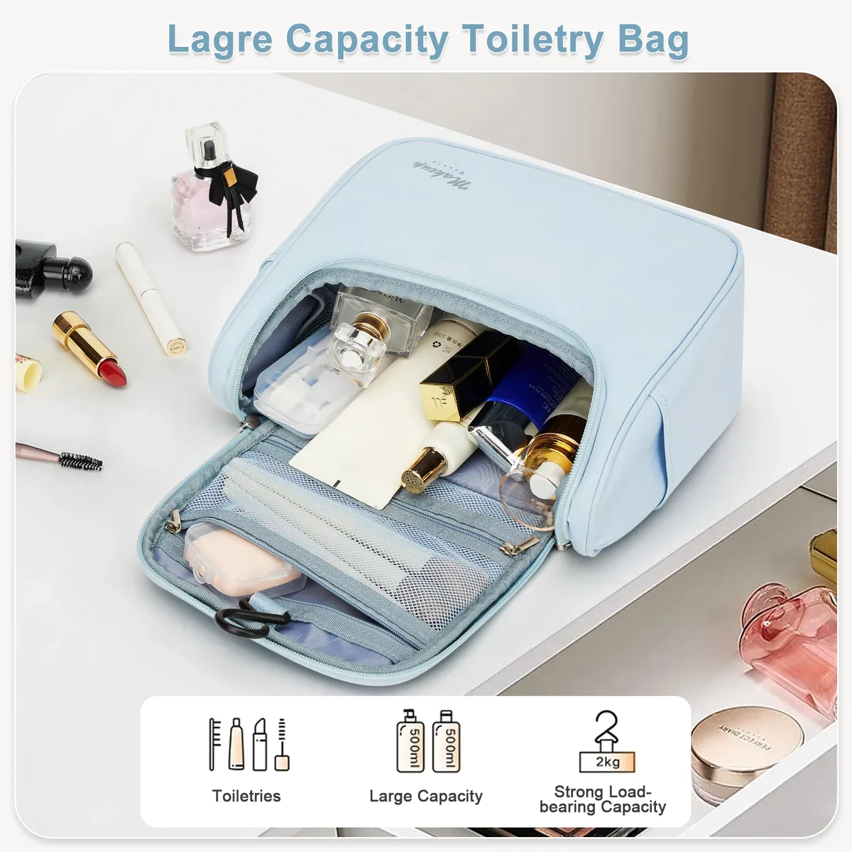 sac de rangement étanche pour cosmétiques, sac à main de maquillage, sac d'évaluation de haute qualité, sac de toilette de voyage, mode