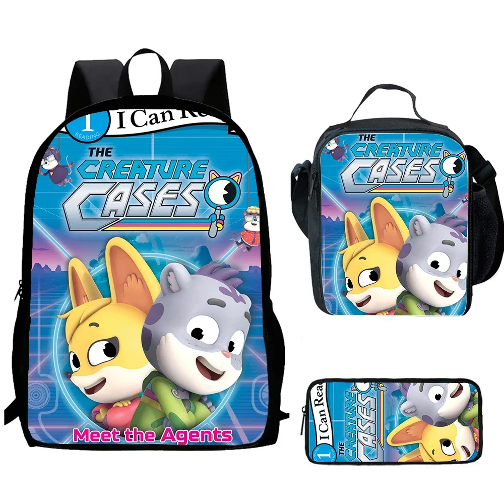 ensemble de 3 pièces de jeu pour enfants, étuis de créature c, sac à dos d'école avec sacs à déjeuner, sacs à crayons, sacs d'école pour garçons et filles, meilleur cadeau