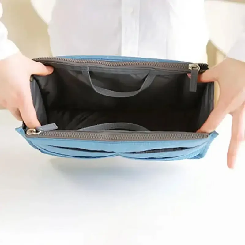 organisateur insérer sac femmes nylon voyage insérer organisateur sac à main sac à main grande doublure dame maquillage cosmétique sac pas cher femme fourre-tout