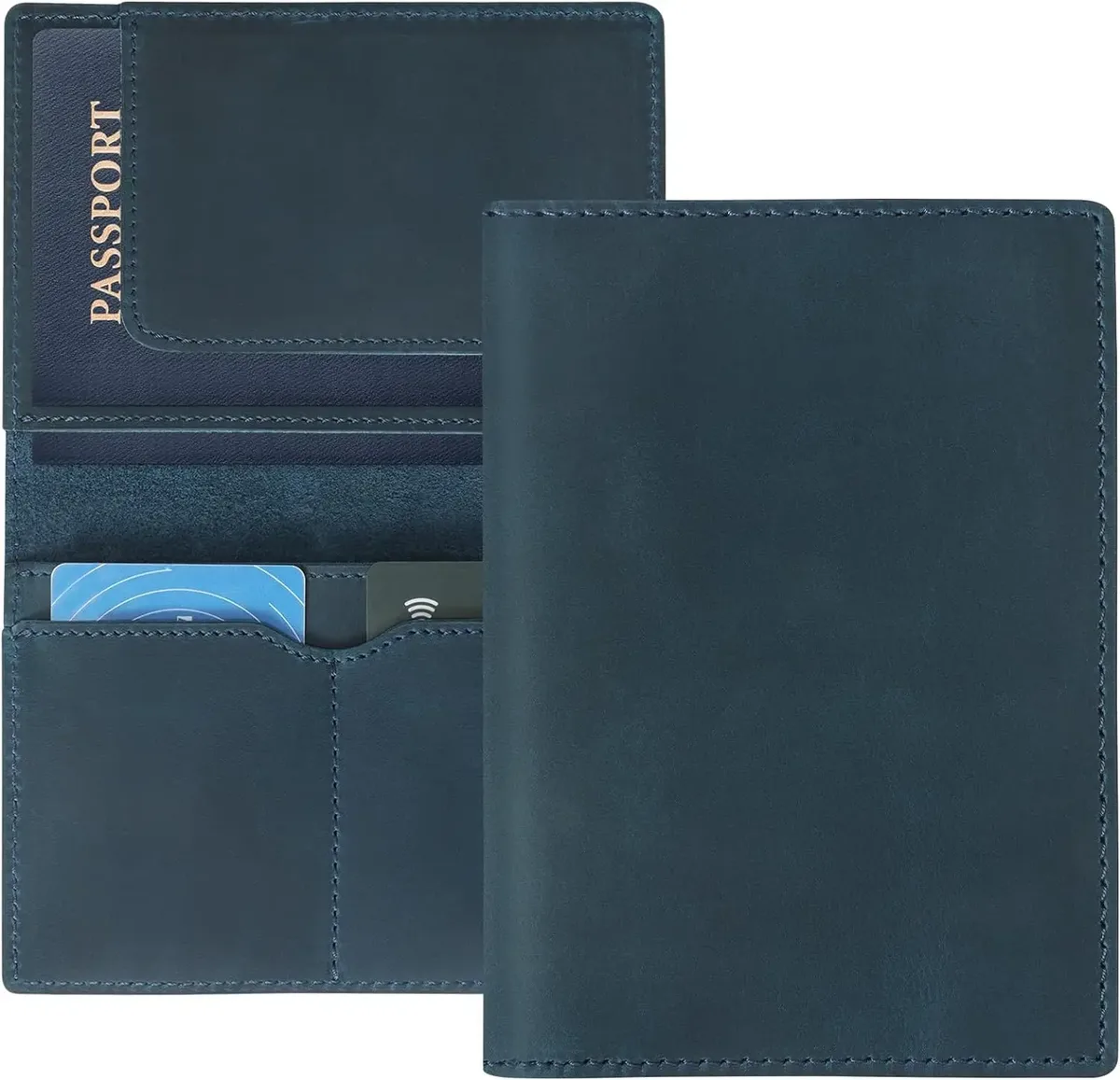 aiguoniu porte-passeport en cuir portefeuille de voyage housse pour hommes et femmes en cuir documents de voyage organisateur protecteur