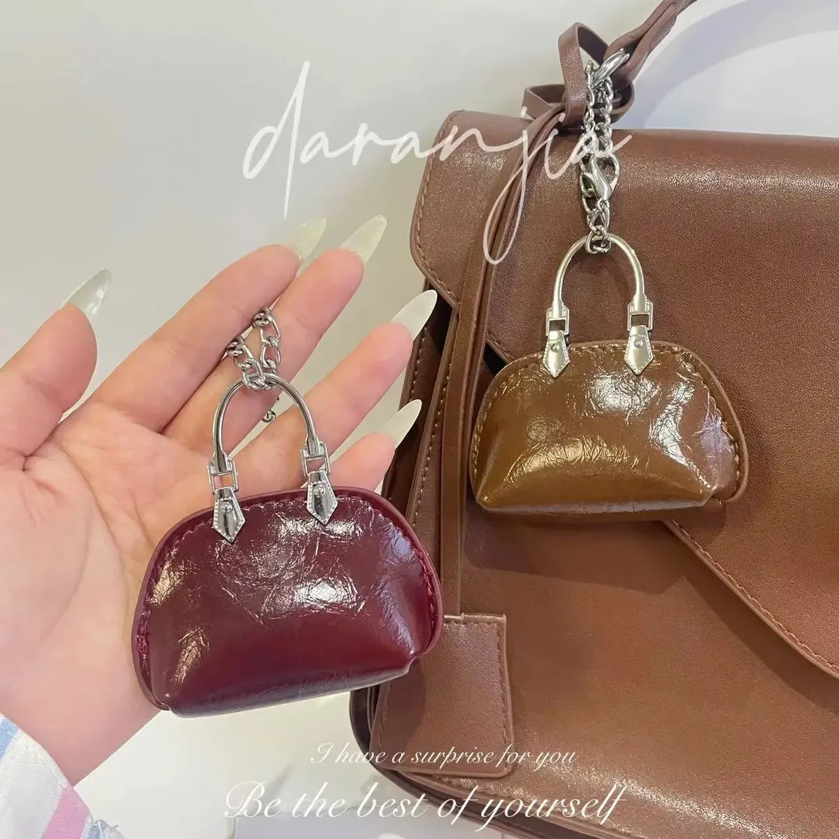 mini petit sac exquis sac pendentif chaîne coquille sac porte-clés sac à bandoulière décoration cadeau créatif bricolage femmes sac accessoire