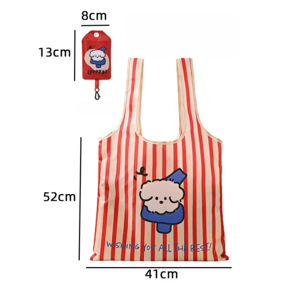 sac de courses à motif d'animaux de dessin animé, léger, grande capacité, écologique, pliable, sac de rangement mignon, utilisation quotidienne