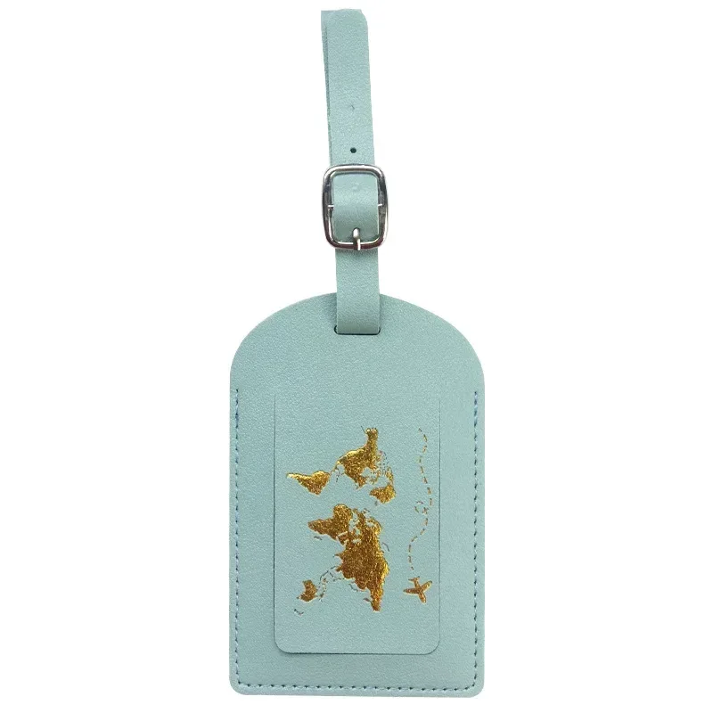 étiquette de bagage en cuir pu pour hommes et femmes, étiquette d'adresse de valise, sac d'embarquement, nom, identification, porte-adresse, accessoire de voyage