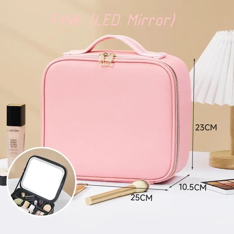 sac à cosmétiques étanche pour femmes, sac de maquillage, valise, boîte de rangement de voyage pour manucure, sac de rangement portable avec séparateurs réglables
