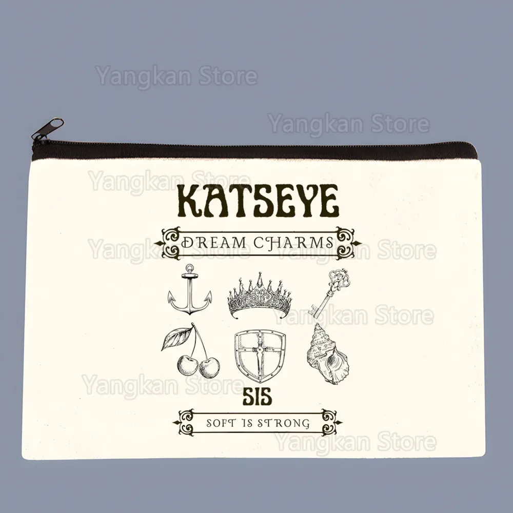 katseye – sacs de rangement en toile à motif coréen, sac à cosmétiques de voyage, pochette amusante à fermeture éclair, fournitures de bureau, trousse à crayons, portefeuille