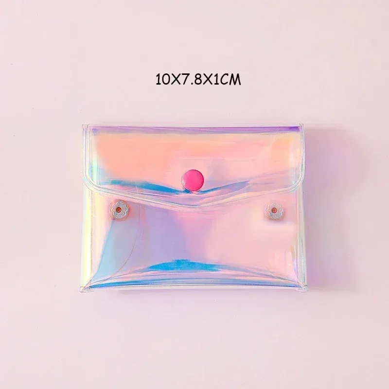 sac à cosmétiques transparent laser pour femmes, trousse à crayons de maquillage transparente, organisateur de toilette de voyage, pochette mignonne