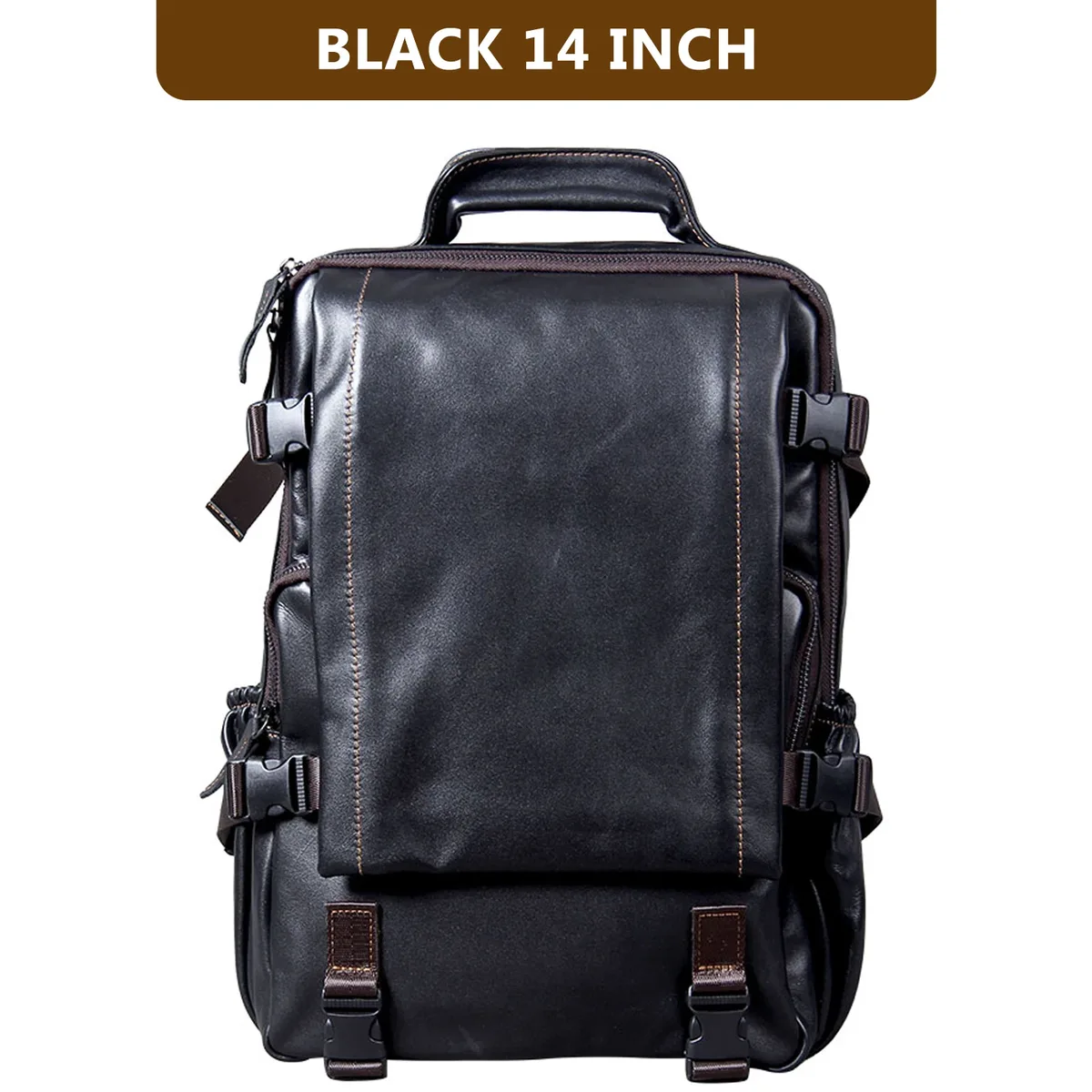 s.worker sac à dos décontracté en cuir véritable pour homme, grande capacité, sac de voyage pour ordinateur portable 15 pouces, sac d'école en cuir de vache, sac de week-end tendance