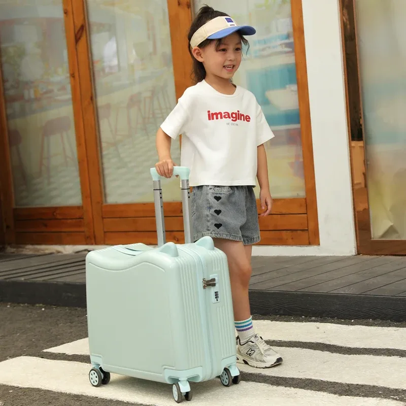 poinvalise de voyage pour enfants avec roues tournantes, assis et roulé, sac de voyage pour enfants, bagage à main avec mot de passe