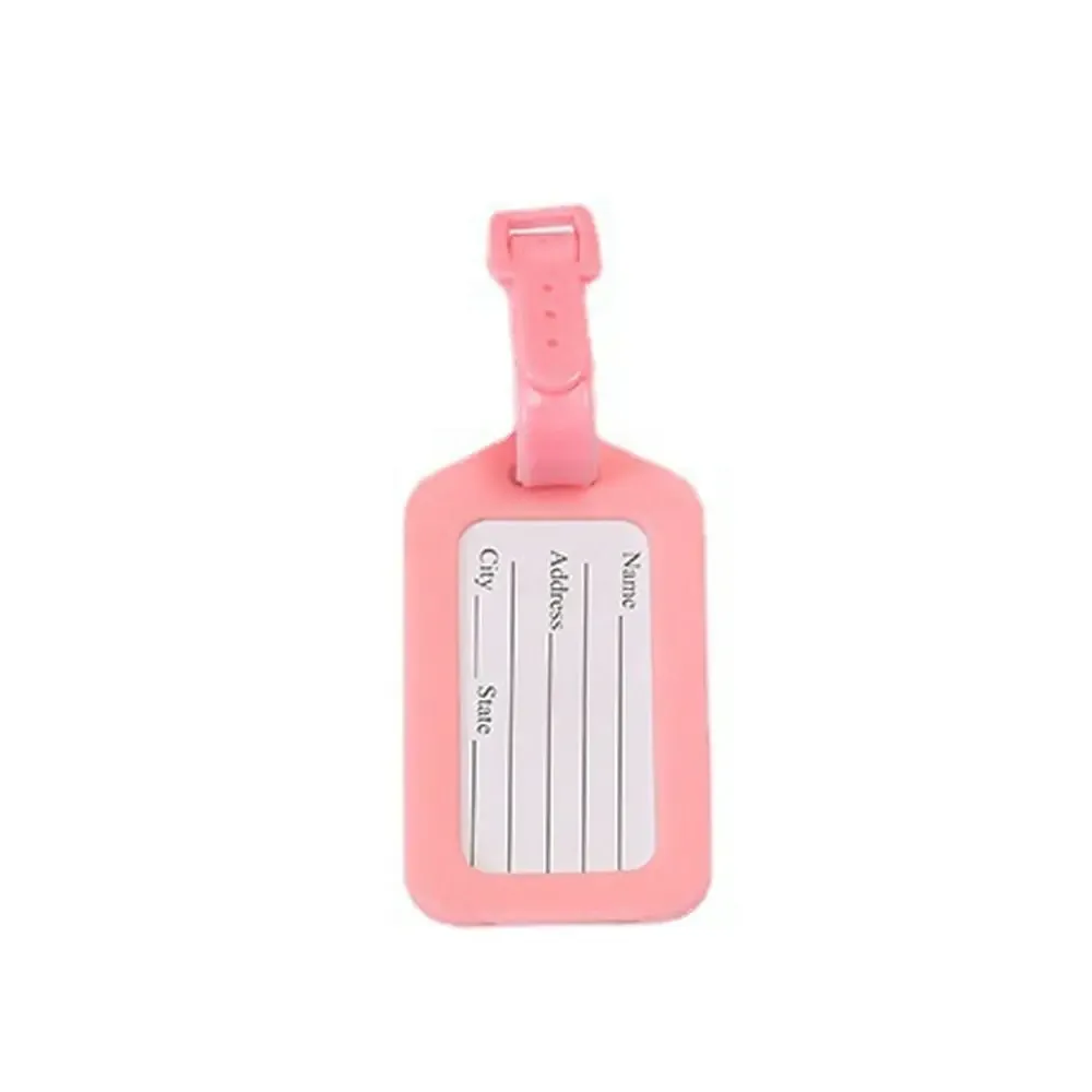 étiquette de bagage couleur macaron, étiquette de valise en pvc couleur unie, carte d'information en forme de bagage, carte d'embarquement pour femmes