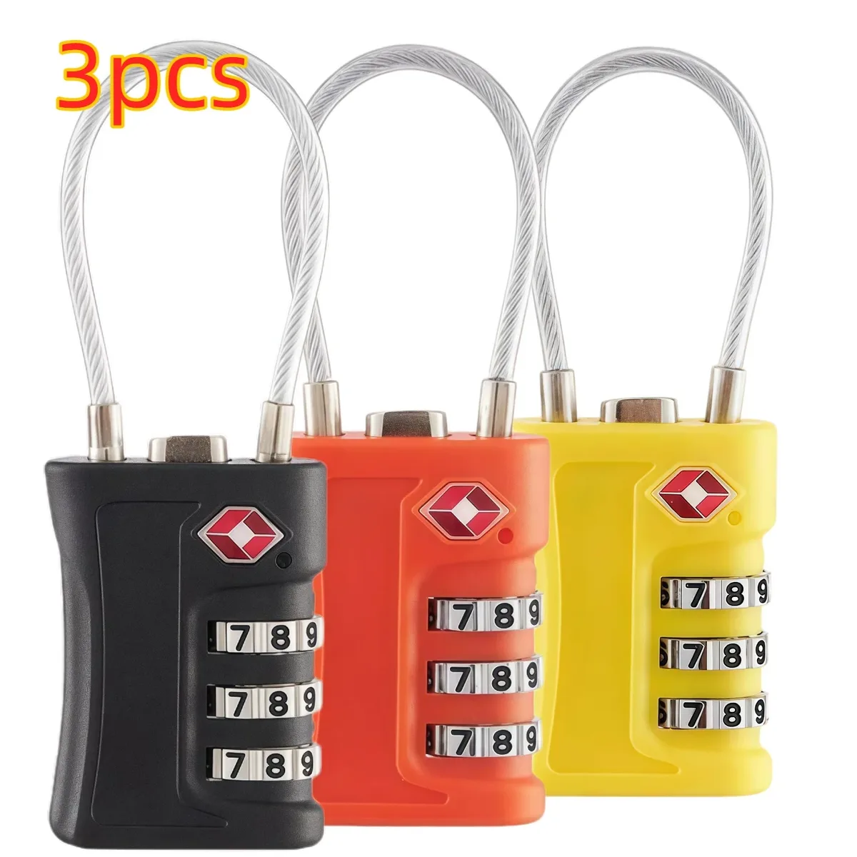 1-4 pack de cadenas à code tsa pour bagages de voyage, code modifiable, cadenas noir au design contrasté, cadenas à combinaison à 3 chiffres