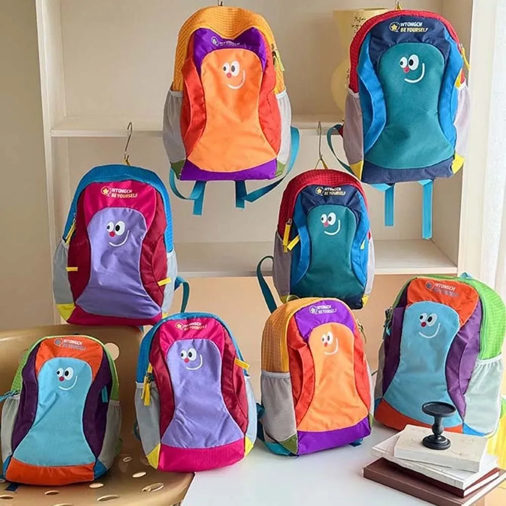 sac à dos ergonomique en tissu oxford pour enfants, sac à livres de maternelle à motif de dessin animé, sac à dos léger et durable, colorblock, pour étudiants