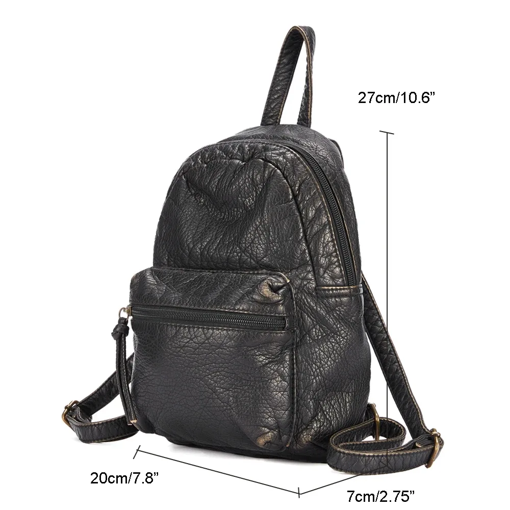 annmouler vintage femmes petite taille sac à dos bronze école sac à dos en cuir souple pour les femmes usage quotidien sac cadeau