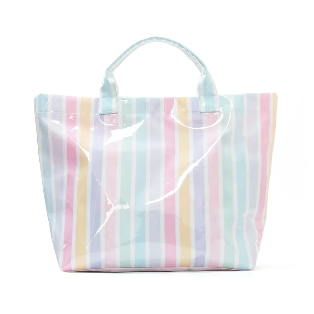 sac à main de voyage en polyester, design rayé, grande capacité, bagage à main, sac à bandoulière, valise de rangement pliable, accessoires de voyage