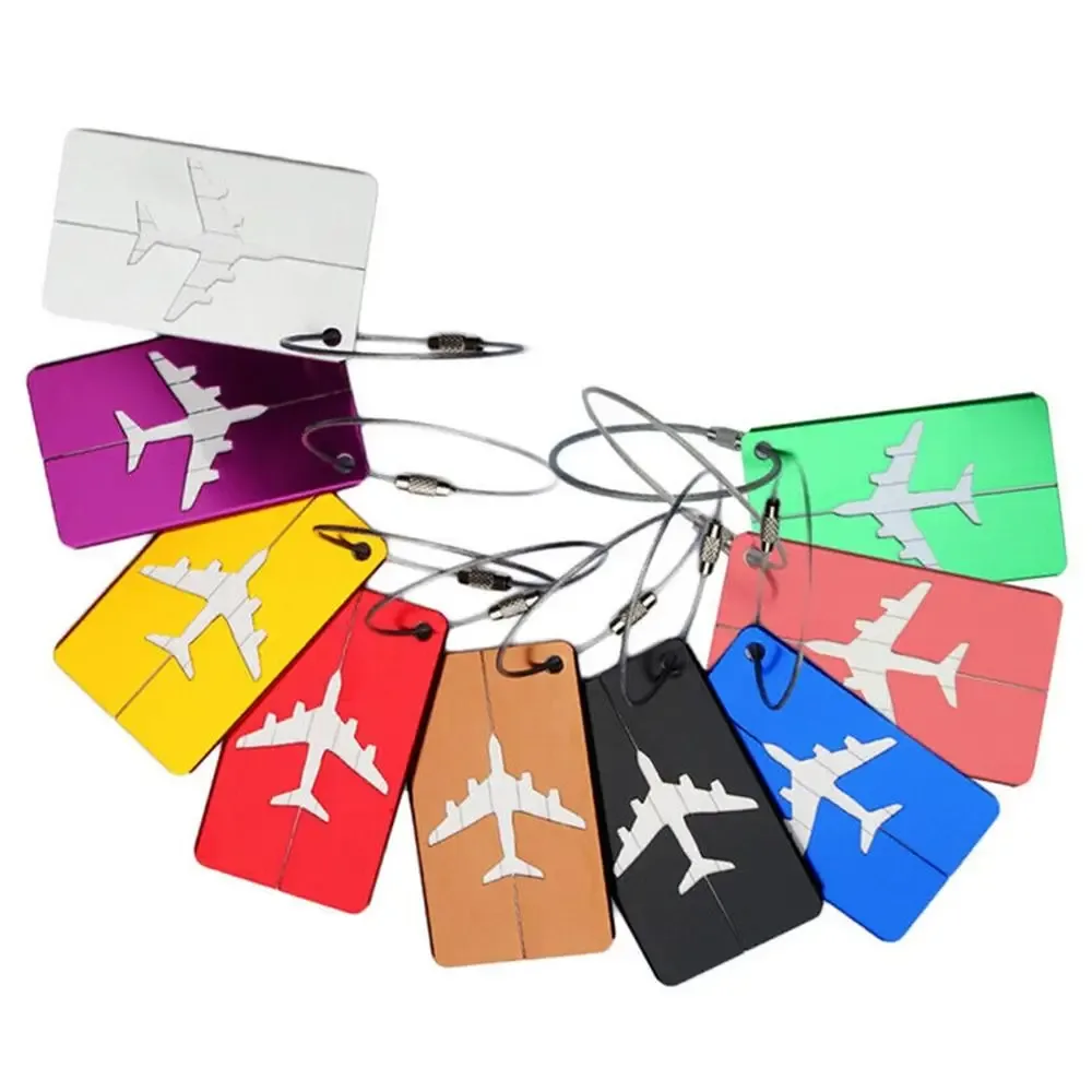 étiquettes de bagage de voyage réutilisables, valise attro, bagage de vacances, identification d'avion avec cordes, identification du sac, infraction