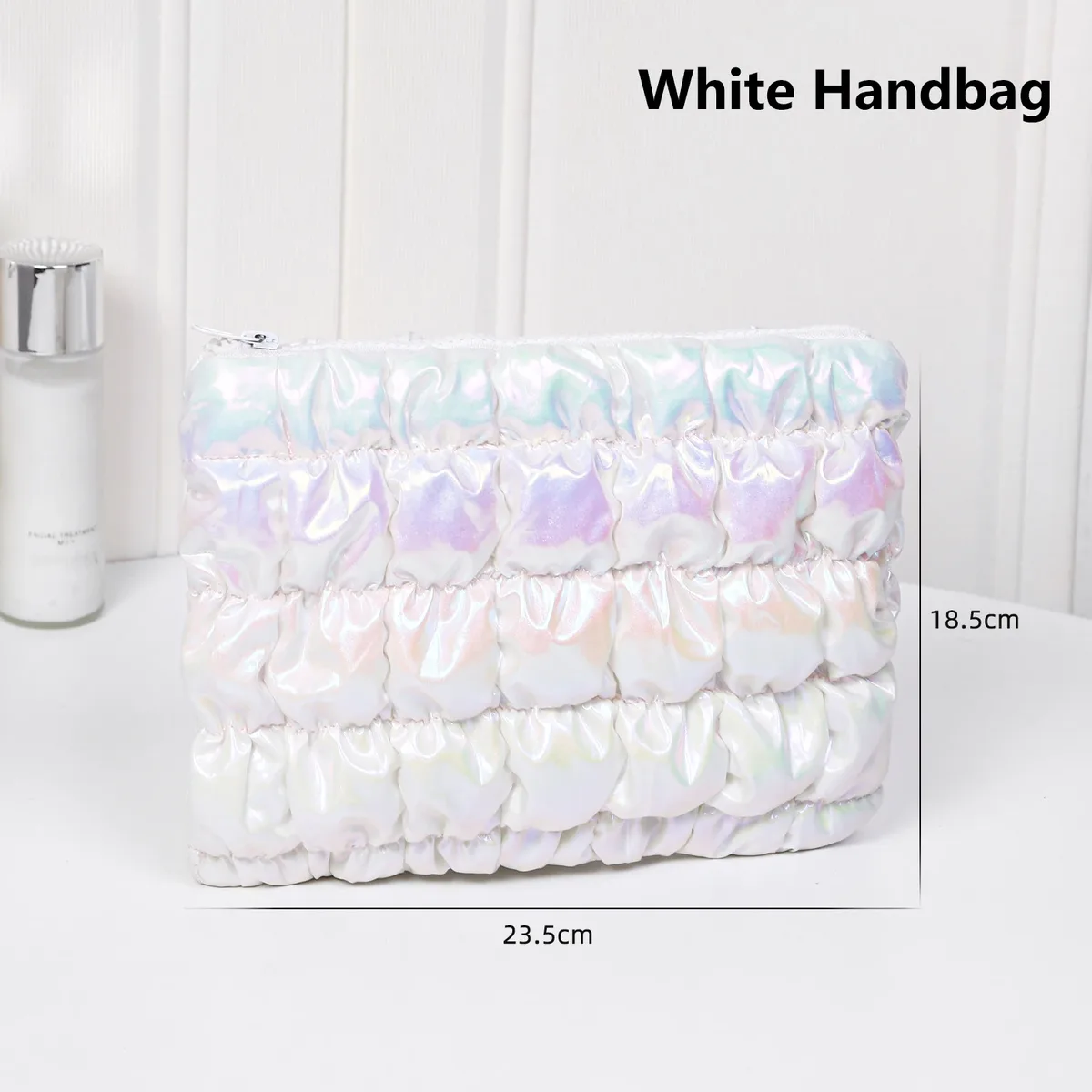 sac de rangement de maquillage rose pour femmes, sac à main organisateur de voyage, pochette de toilette et de cosmétiques, grille à bulles, pochette de luxe pour dames