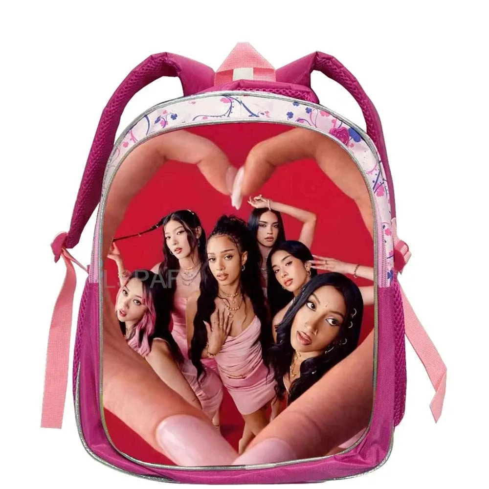 sacs à dos tendance katseye roses pour enfants, sacs d'école pour adolescentes et adolescents, sac à dos décontracté et tendance 12 pouces
