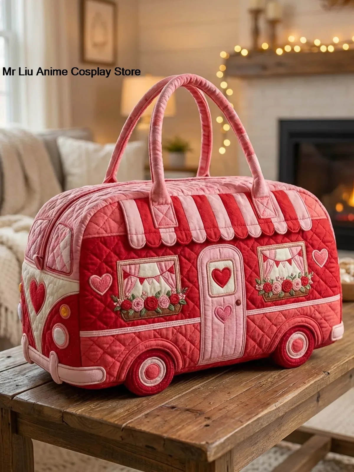 sac de voyage matelassé en forme de cœur pour camping-car, élégant sac à main, sac de sport, randonnée, camping