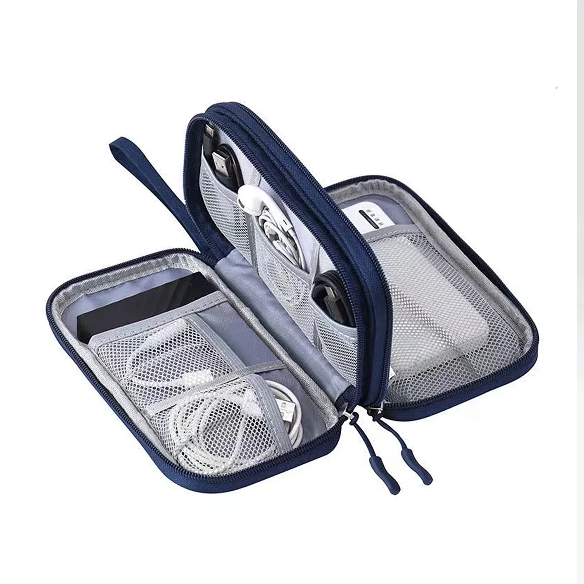sac de rangement de câble de données de banque d'alimentation, produit numérique, portable, double couche