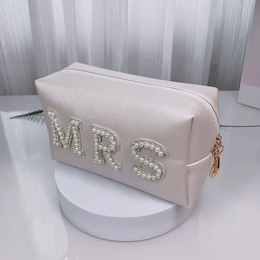 grande trousse de toilette imperméable à main pour femmes, sac de rangement pour cosmétiques de voyage, pochette de mariage multicolore pour mariée.