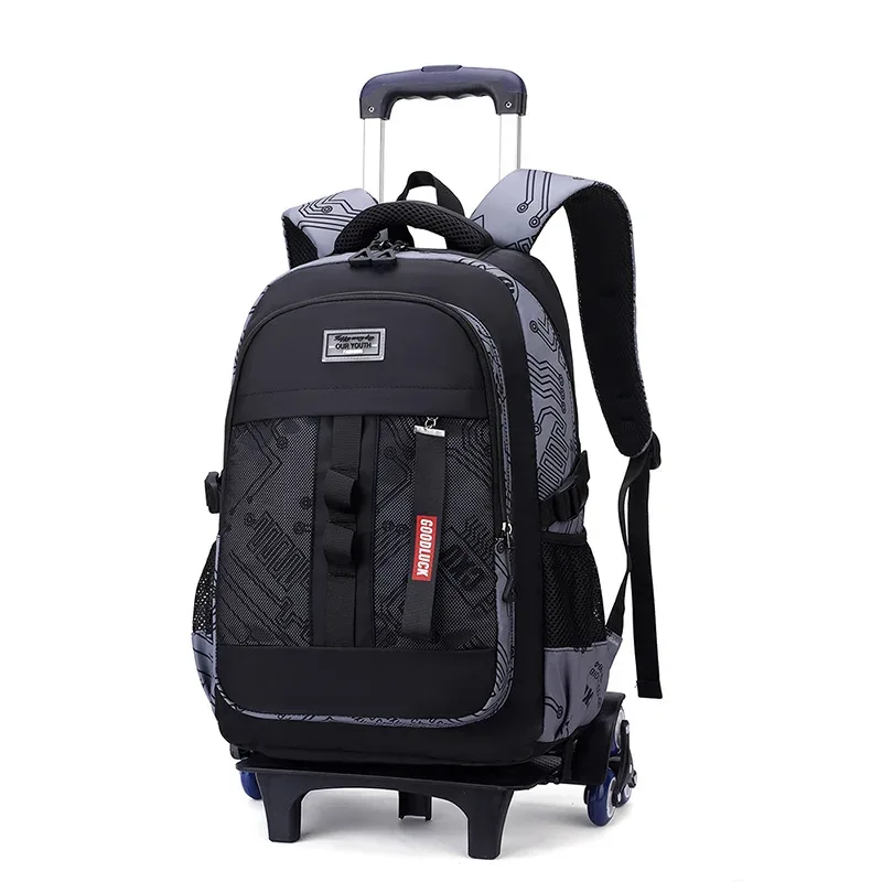sac de chariot d'école pour adolescents garçon enfants étudiant sac à dos roulant sac d'école avec roues sac à dos à roulettes de voyage sacs de livre