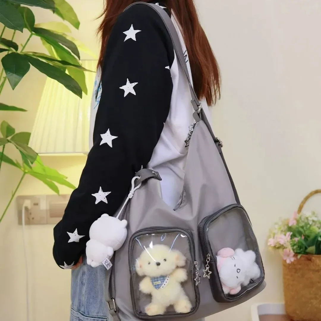 nouveau sac à bandoulière grande capacité pour femme, style preppy, sac à dos décontracté, esthétique y2k, sac ita tendance pour les trajets quotidiens