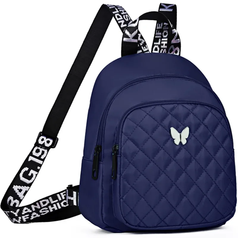 sac à dos matelassé multicolore pour femmes, avec accent papillon, pour les sorties quotidiennes, les déplacements quotidiens, sac décontracté léger et pratique