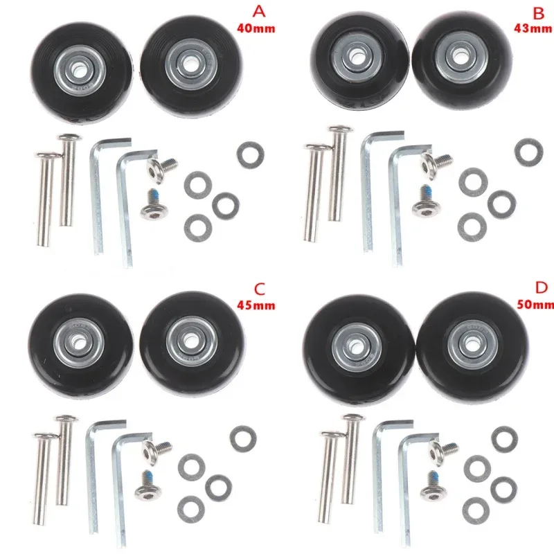 Kit de réparation de pièces de valise, essieux de remplacement, roues de bagage de voyage silencieuses, roulettes, OD 40-54mm, 1 jeu