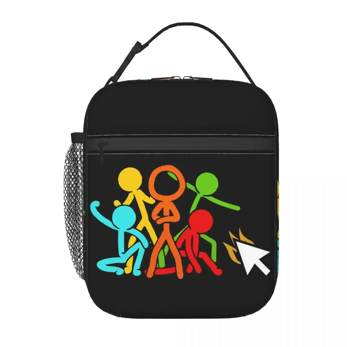 five stick figures alan becker gaming sac à lunch isotherme pour enfants, boîte à nourriture thermique pour l'école, sac fourre-tout, boîtes à lunch, conteneur