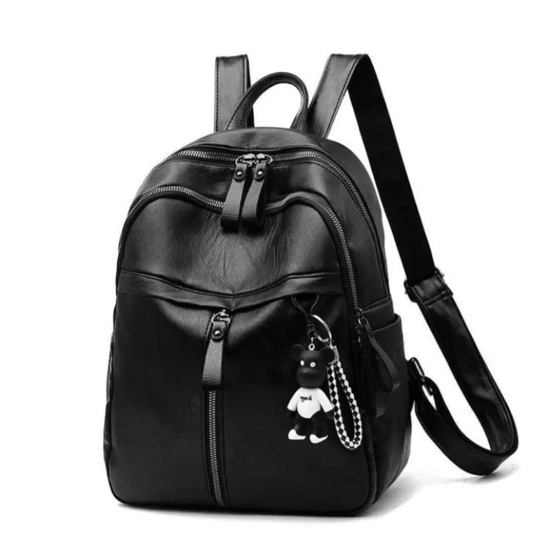 Sac à dos ours non violent pour femmes, sac à dos décontracté noir simple, sac à bandoulière à une épaule pour femmes