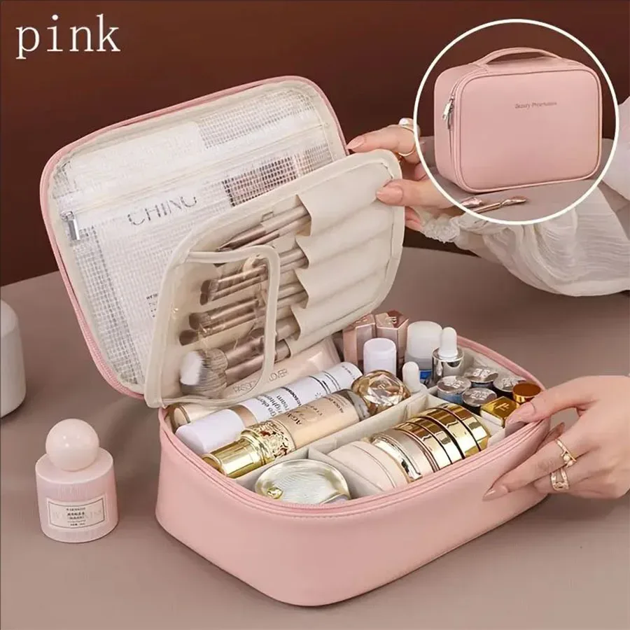 nouvelle trousse de toilette pour femme, sac de rangement portable, grande capacité, trousse de maquillage de luxe, organiseur de voyage, accessoires essentiels