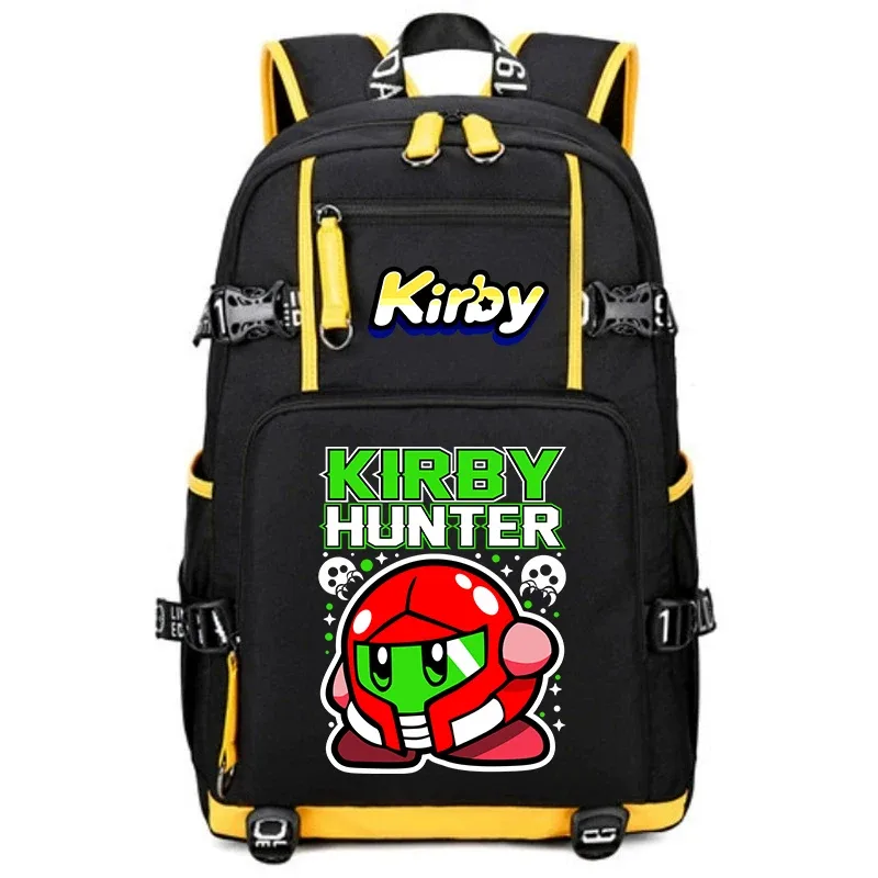 sac à dos d'étudiant imprimé dessin animé kirby, sac d'école de voyage de grande capacité pour enfants et adolescents