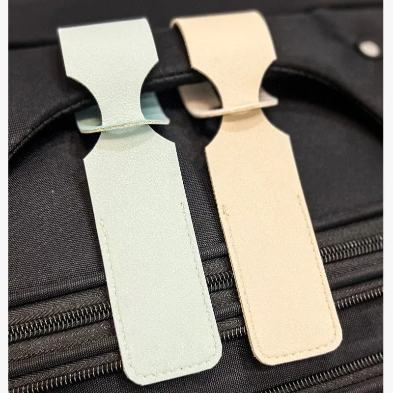étiquette de bagage en cuir pu, pendentif pour carte d'embarquement, idéal pour voyages d'affaires, identification de valise, milkjoy