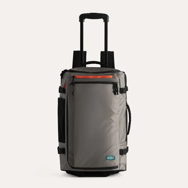 bagsmart sac à dos de voyage à roulettes 43l avec roues en pu lisses, grande capacité, bagage à main, valise de voyage