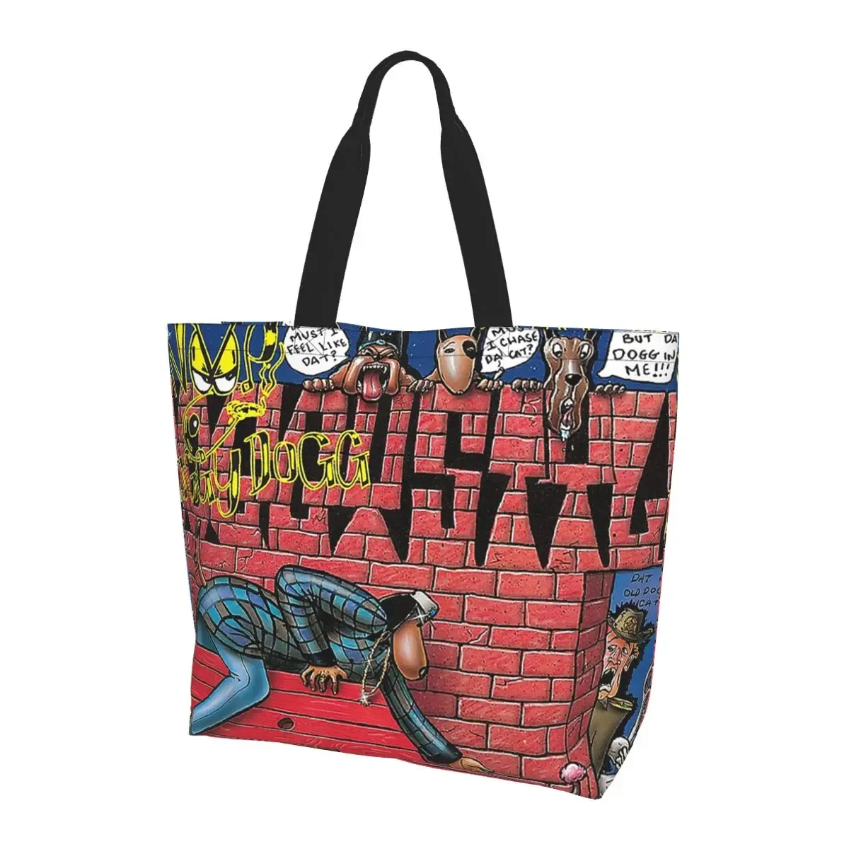 snoop dogg doggystyle shopping sac fourre-tout toile grande capacité sacs à bandoulière shopper épicerie sac à main pour les femmes
